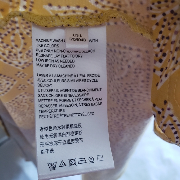 Anthropologie Long Maeve Print Fete Midi Dress Large Yellow summer Spring Dinner - Picture 14 of 14